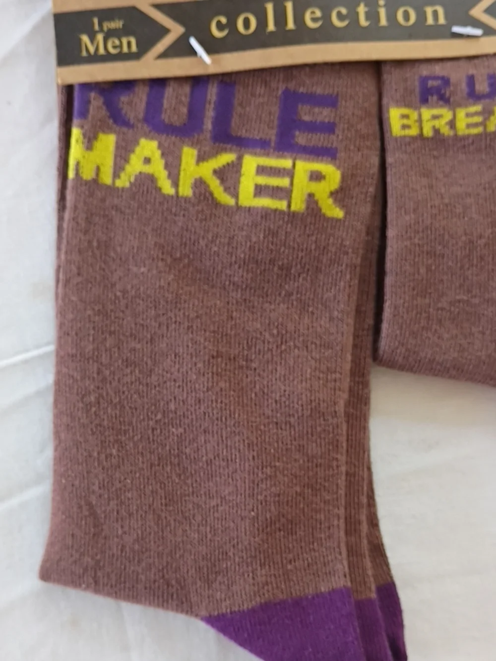 NWT Piero Liventi Daddy & Me Brown 'Rule Breaker And Rule Breaker Socks Set